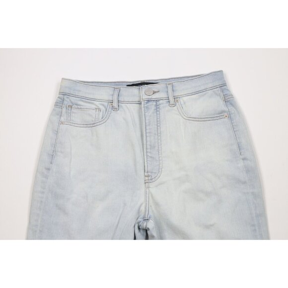 Express Womens 6 Distressed Marketing Sample Stretch Skinny Leg Denim Jeans Blue - Picture 2 of 14